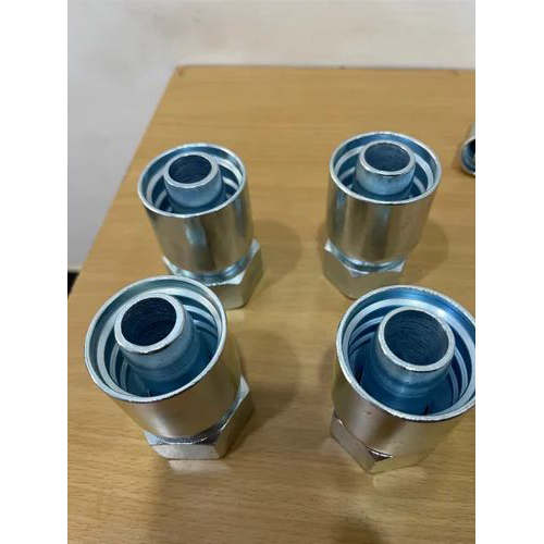 Silver One Piece Crimping Type Hydraulic Fittings