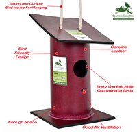 Handmade Bamboo Birdhouse Pink Color