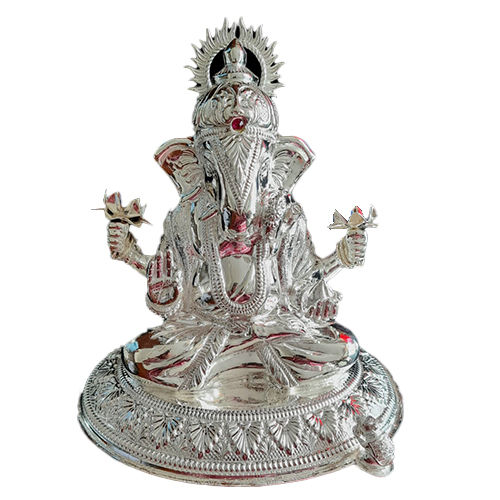 Rust Proof Silver Ganesh Statue