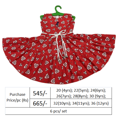 Girls cotton frock - 6