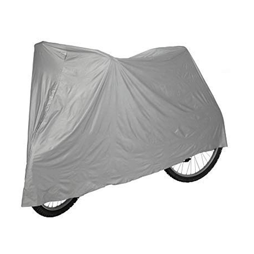 Universal Silver Waterproof Bike Cover - Polyester Material | Fits Most Bikes and Two Wheelers, Lightweight and Durable Design, Weather Resistant