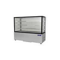 3 Shelves Rectangular Hot Display Counter - Stainless Steel, 4 Ft Height, Silver Color | Standard Design, Smooth Surface Finish, 1 Year Warranty