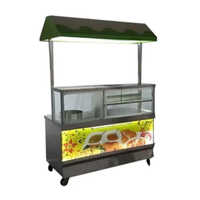 Stainless Steel Golgappa Counter - Smooth Finish, Silver Color | Standard Design For Optimal Serving Experience