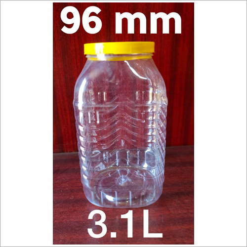 Plastic Jar - 3.1 Litres, 96 mm Size | Transparent Plastic Design, Versatile Storage Solution