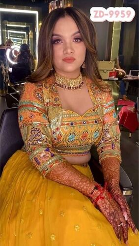 Women FOX GORGETTE WITH MULTI COLOR EMBROIDERY LEHENGAS...