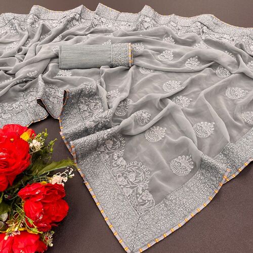Liza Grey Georgette Saree