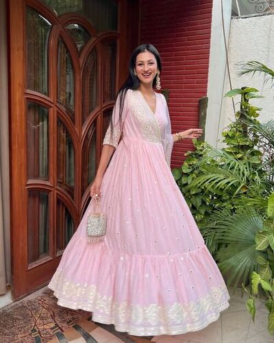 Women New Designer Party Wear Look Raffle Gown