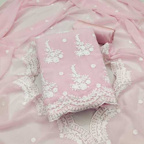 Sai Baby Pink Georgette Dress Material