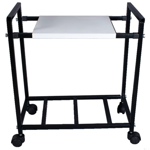 Tubular Inverter Trolley - Durable Design, Elegant White & Black Finish | Ideal for Inverter Mobility