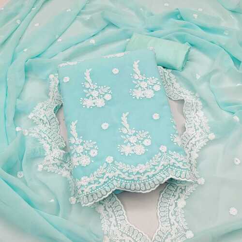 Sai Sky Blue Georgette Dress Material