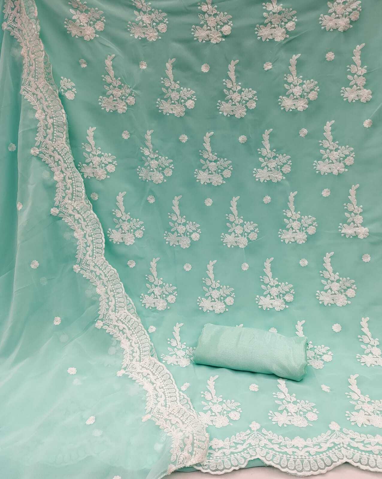 Sai Sky Blue Georgette Dress Material