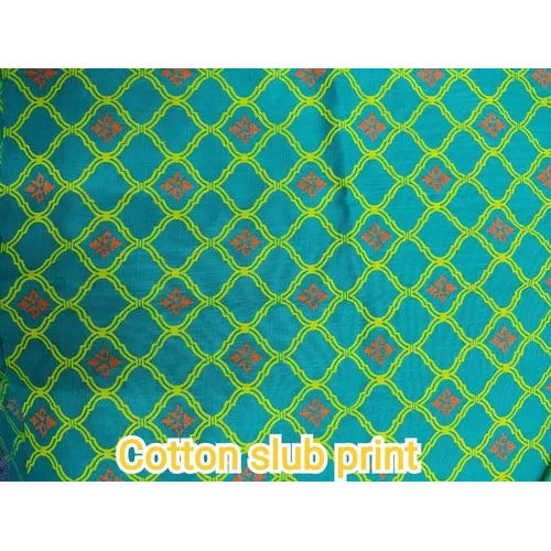 Pure Cotton Slub Print Fabric