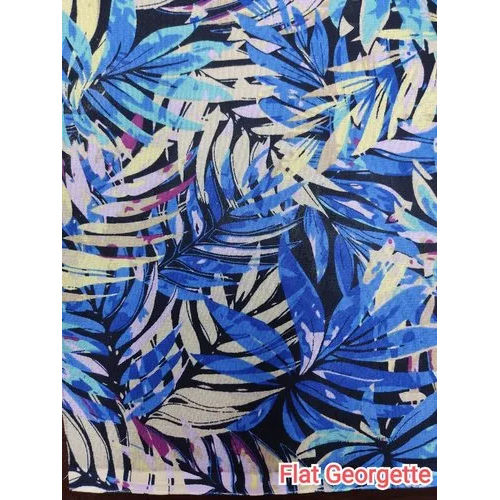 Blue Printed Georgette Fabric