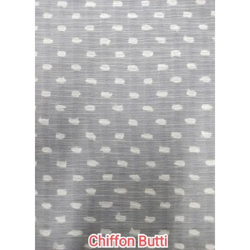 Grey Chiffon Butti Printed Fabric