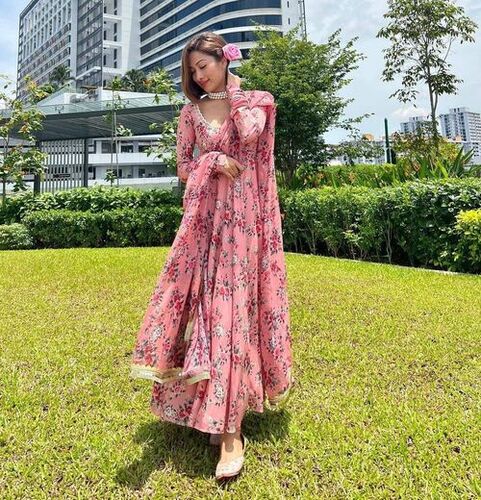 WOMEN  DESIGNER PRINTED  ANARKALI GOWN
