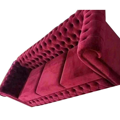 Durable Maroon Velvet Fabric Sofa