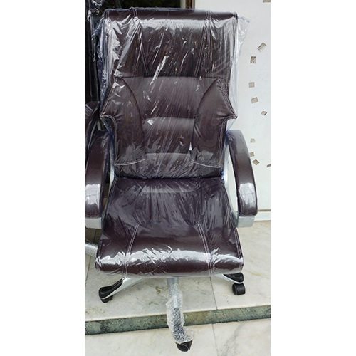 Leather Office Chair - Wood Frame, Modern Design | Durable Construction, Ergonomic Comfort