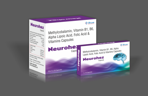 Methylcobalamin Vitamin B1 B6 Alpha Liopic Acid Folic Acid and Vitamins Capsule