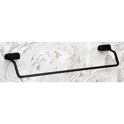 Black Matte Iron Towel Rod - 24 Inches | Rectangular Shape, Durable Metal Design