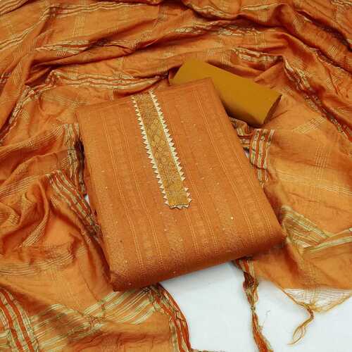 Vidhi Yellow Dyble Cotton Dress Material