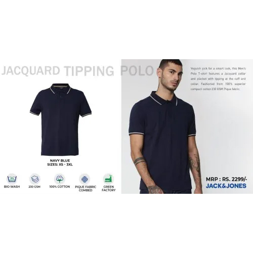Jack and Jones Jacquard Tipping Polo
