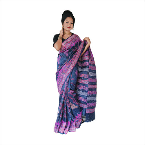 Saree Black Printed Bishnupuri Silk