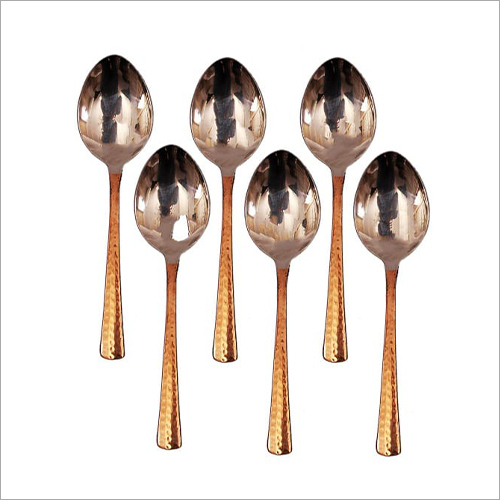 Copper Dessert Spoons Set of 6