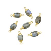 Marquise Shape Gemstone Electroplated Connector Stone Size 14x8mm