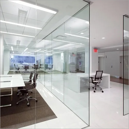 Transparent Glass Partition - Glass Panels , Transparent Color, Plain Pattern, Solid Structure, Polished Surface, Clear Glass Technique, Commercial Use
