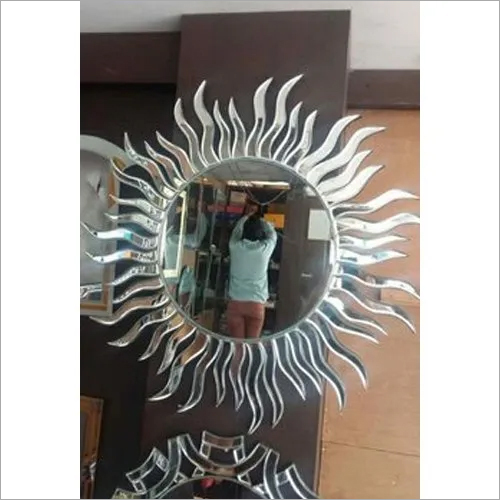 Round Antique Glass Mirror