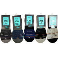 Mens Anti Slip Lofer Socks - Lycra Cotton, Grey | Breathable, Washable, Anti-slip Design, Available In Blue & Black, All Season Use