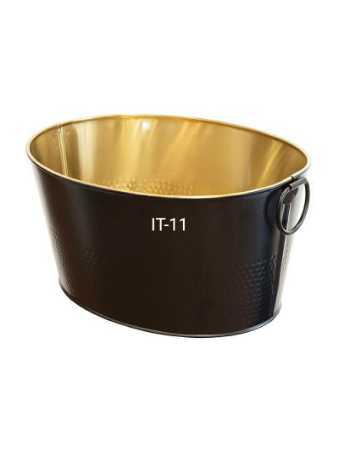 Brown And Silver Black Coated Ice Bucket