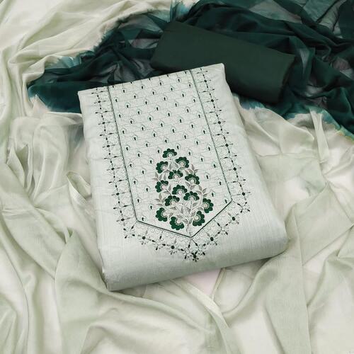 Pinkal Green Jal Pari Cotton Dress Material
