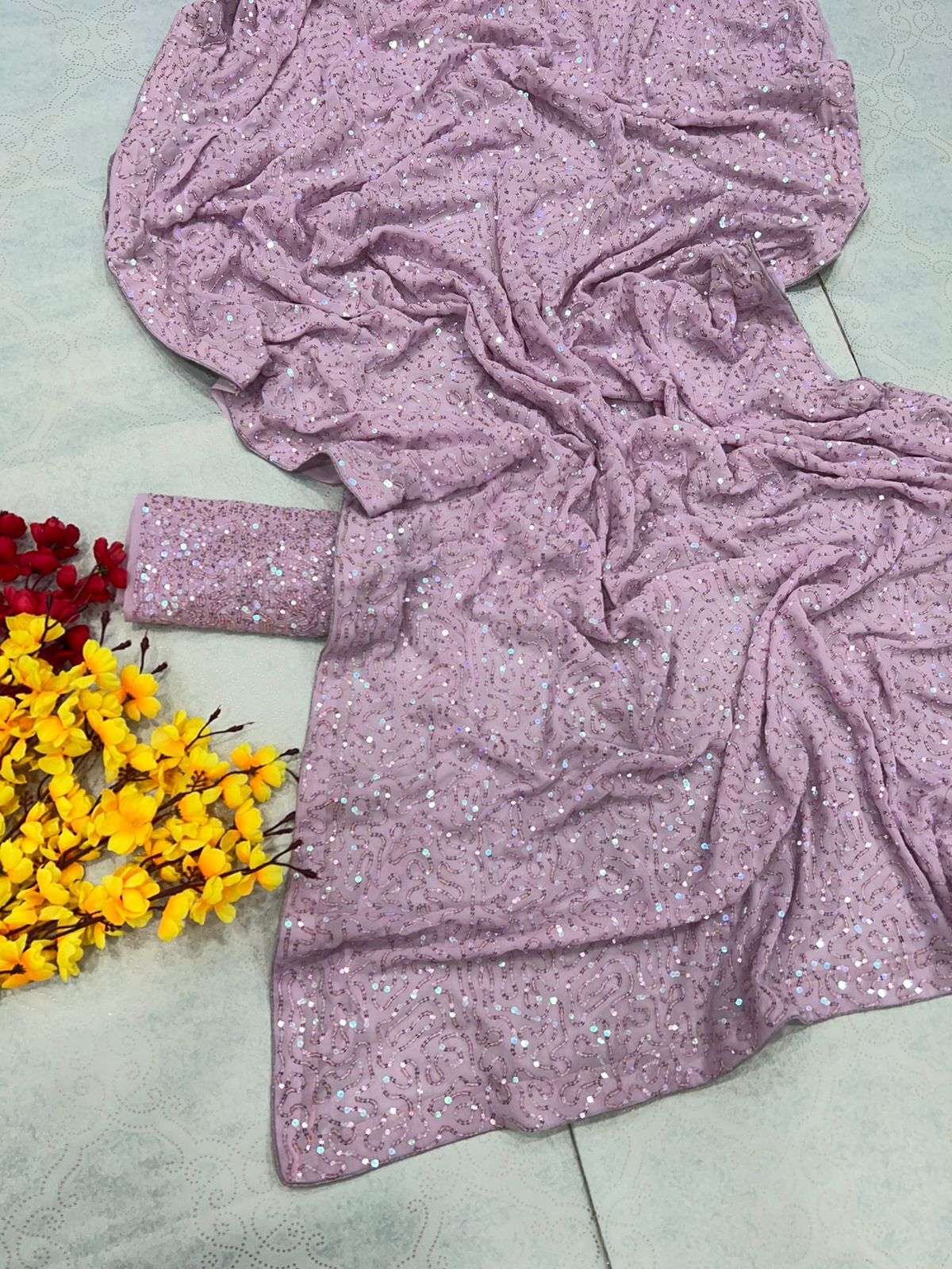 Women Inspired designer Sequance saree...