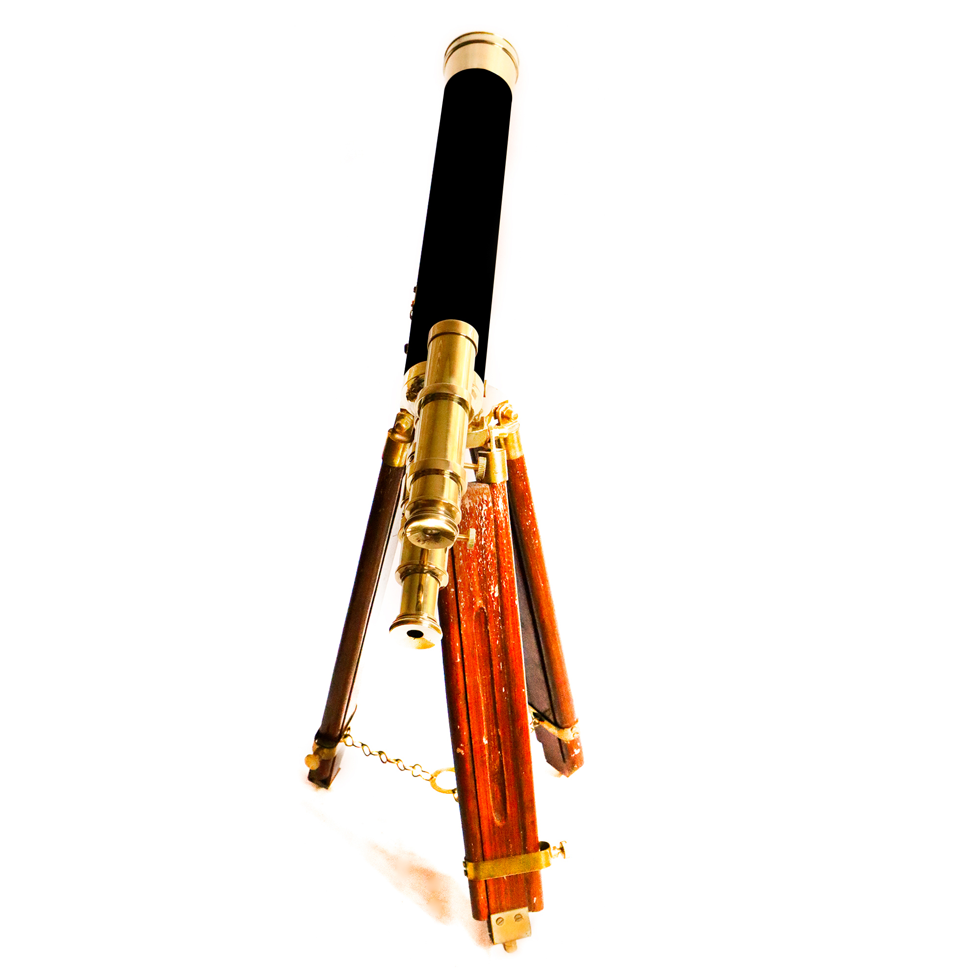 Nautical Double Barrel Brass Telescope with Tripod Stand