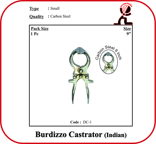 Burdizzo Castrator - Small (9" Inch) - Feature: Rust Free & Nut Bolt Is Easily Changeable & Adjustable.