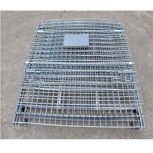 Silver Foldable Cage Container