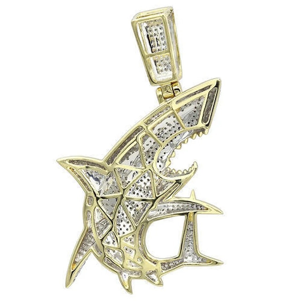 Hip Hop Diamond Pendants In Lab Grown Diamonds 10K Yellow Gold 3 CT