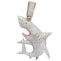 Hip Hop Diamond Pendants In Lab Grown Diamonds 10K Yellow Gold 3 CT
