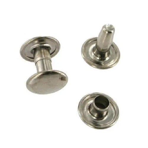 Double Head Jeans Rivet Button - High-Grade Brass Varied Sizes Antique Silver Finish | Durable Sophisticated Design Easy Sew Shank Back Attachment