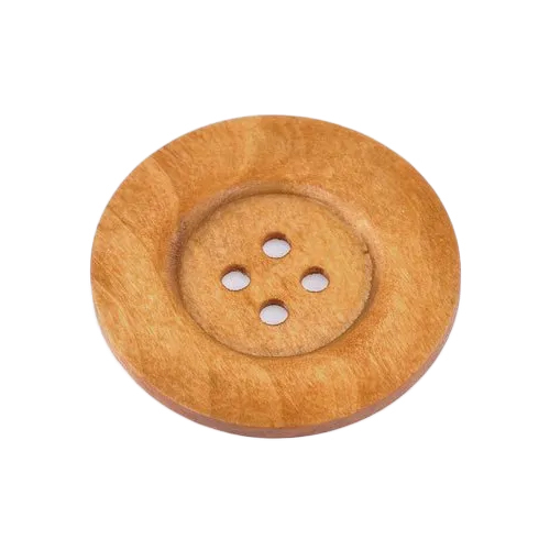 Fancy Wooden Button - Snap Button, Different Sizes | Round Shape, Brown Color for Elegant Enhancements in Crafting and Garment Design