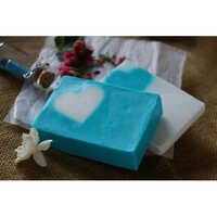 Natural Handmade Soap - Herbal Ingredients, Fruity Perfume, Customizable Size, Blue Color, Solid Hand Soap With Middle Foam