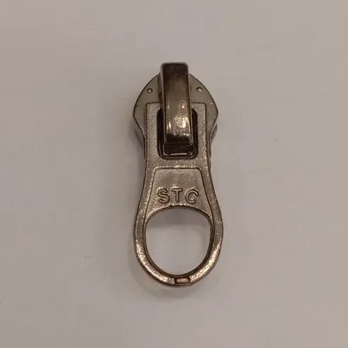Metal Zip Slider - Smooth Finish | Brown Color, Durable Quality