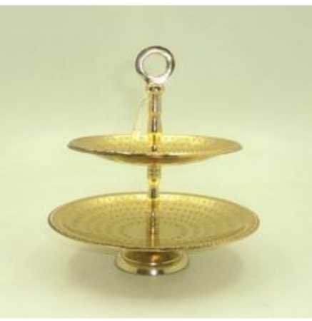 Golden Gold Finish Two Tier Cake Stand