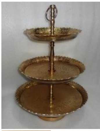 Golden Antique Three Tier Cake Stand