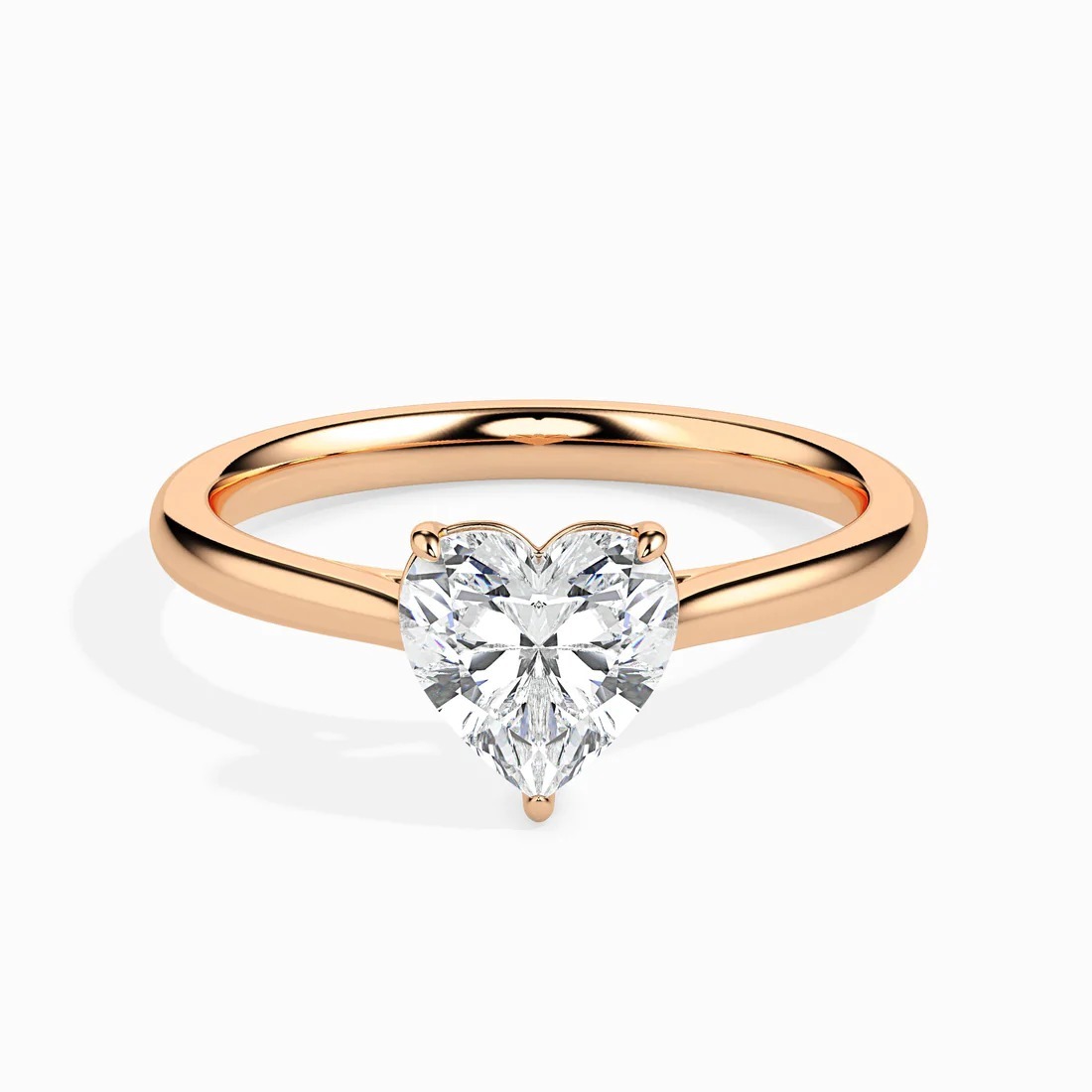 Heart Shape Solitaire Diamond Ring In Lab Grown Diamonds 14K White Gold 1 CT