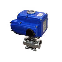 Blue-silver Electrical Actuator Screwed Ball Valve