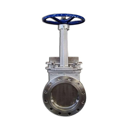 Silver-Blue Flange Type Knife Edge Gate Valve