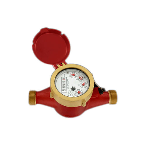 Red-Golden Screwed End Hot Water Meter