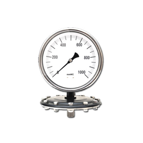 Silver Low Pressure Diaphragm Pressure Gauge